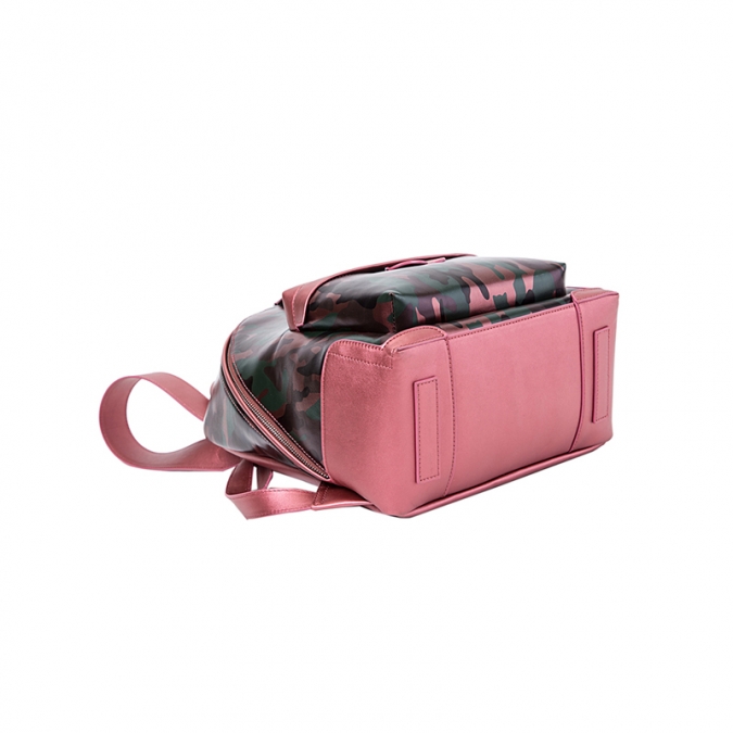 귀여운 디자인 위장 핑크 여성 정품 가죽 학교 가방 